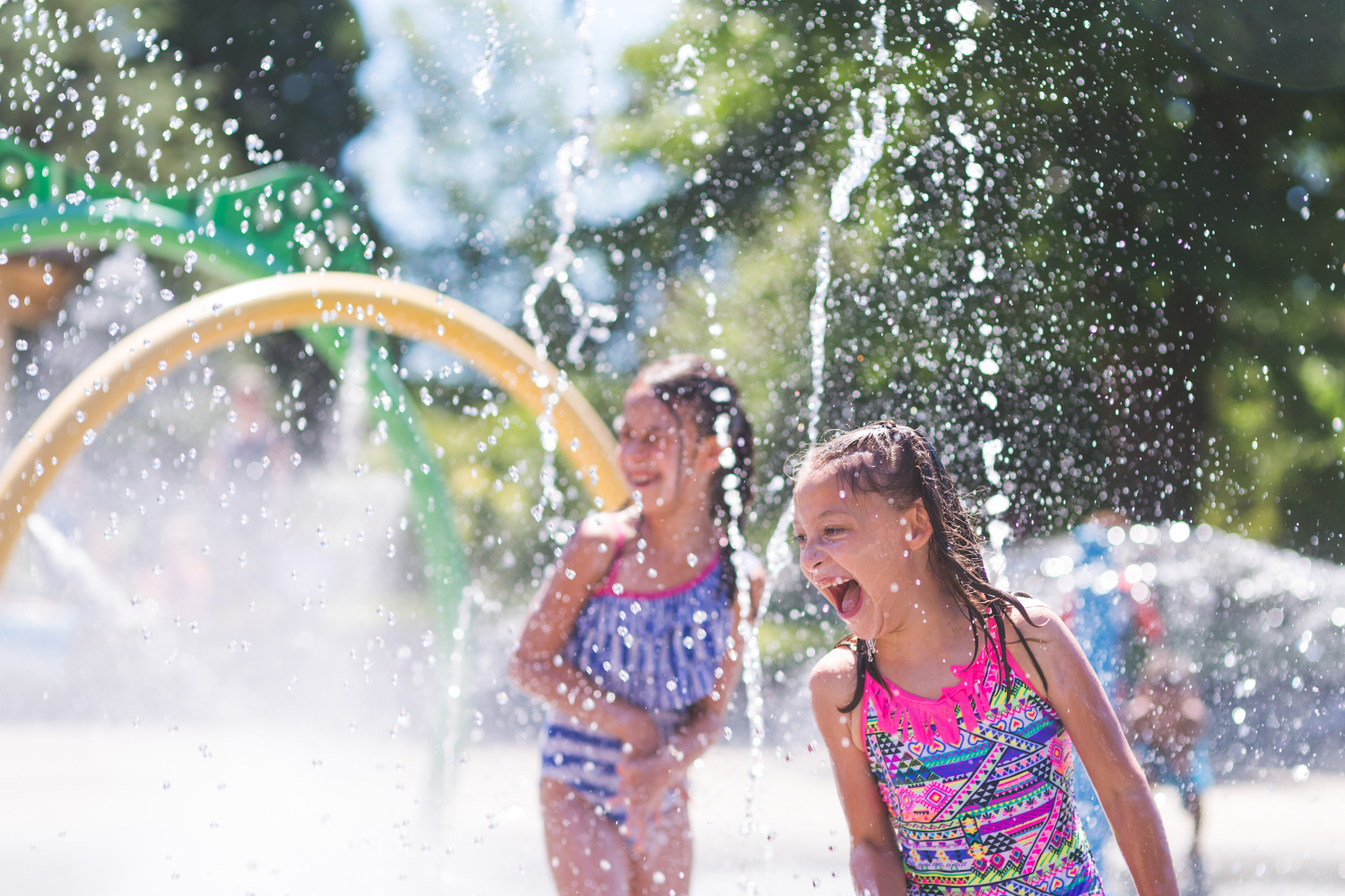 Splash Pad People doing indoor cycling